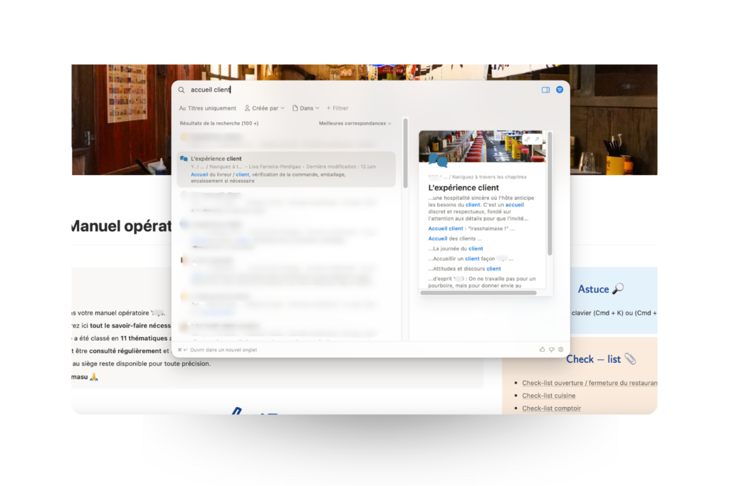recherche notion dans manuel opératoire